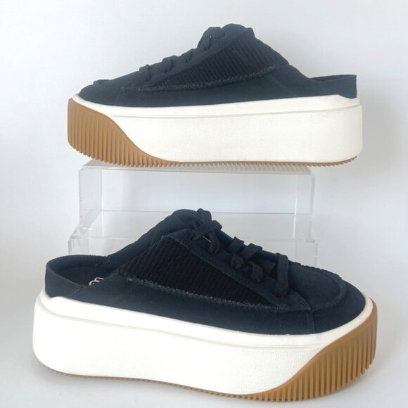 UGG EZ-Duzzit Black White Platform Chunky Mules Women Size US7 - Picture 5 of 11